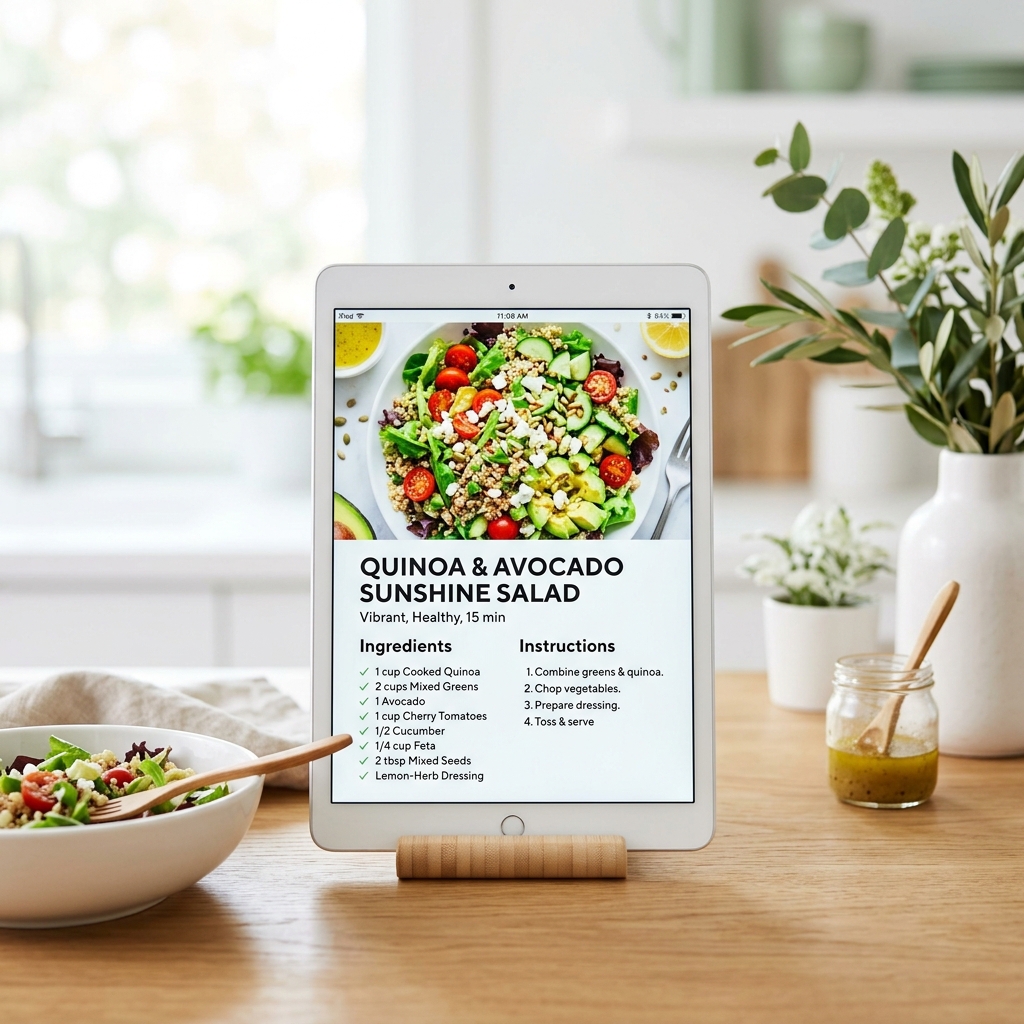 Ebook de recetas Control Vital en Tablet